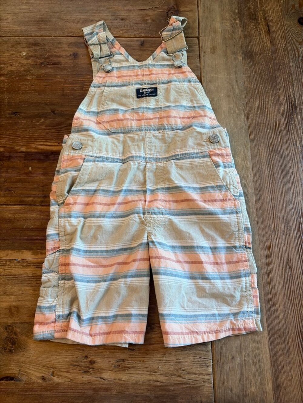 OshKosh B'gosh 4T Striped Shortalls Short Overalls